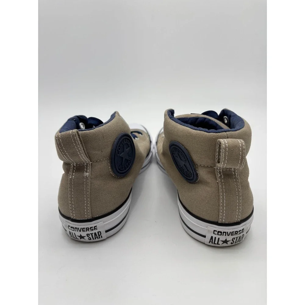 Converse High-Top Sneakers in Tan with Navy Accents